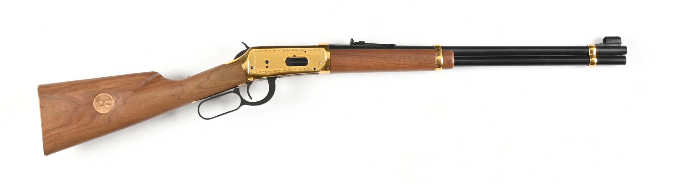 (M) COMMEMORATIVE GOLDEN SPIKE WINCHESTER MODEL 94 LEVER ACTION CARBINE WITH BOX AND SLEEVE (1969)