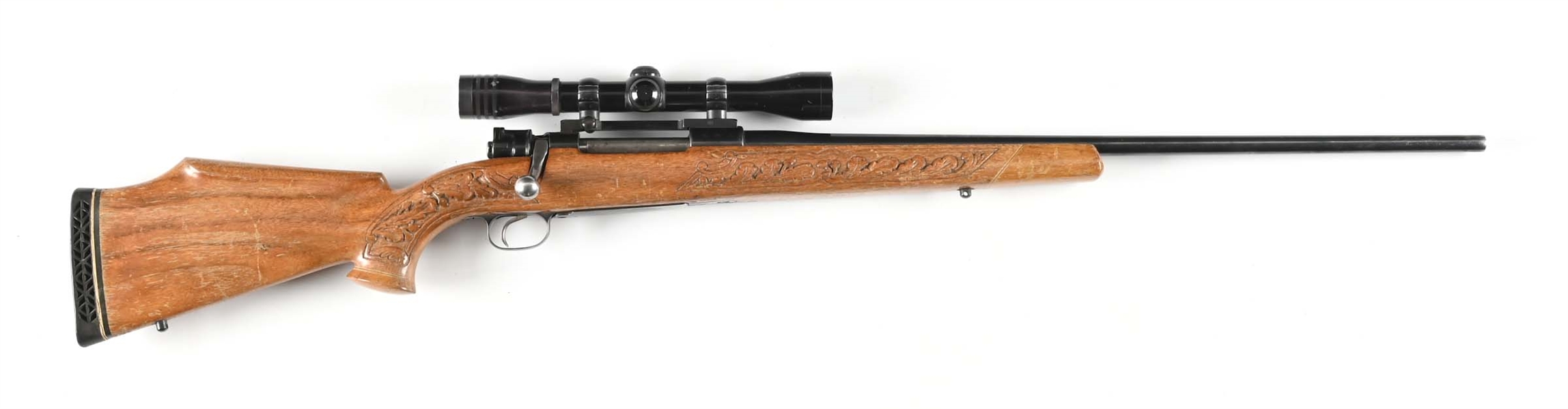 (C) SPORTERIZED K98 BOLT ACTION RIFLE IN .308 NORMA MAGNUM.