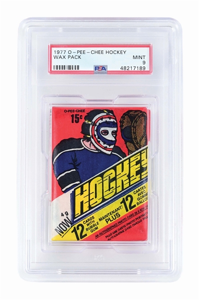 1977 O-PEE-CHEE HOCKEY WAX PACK PSA 9