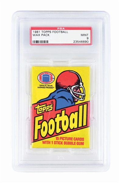 1981 TOPPS FOOTBALL WAX PACK PSA 9