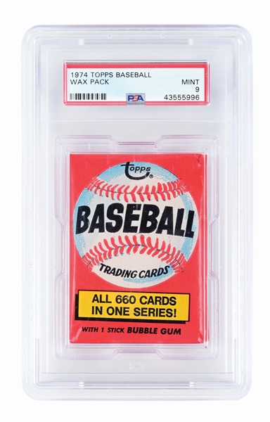 1974 TOPPS BASEBALL WAX PACK PSA 9