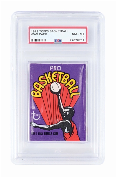 1972 TOPPS BASKETBALL WAX PACK PSA 8