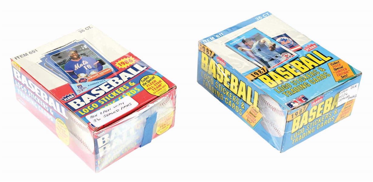 LOT OF 2: 1980S FLEER BASEBALL WAX BOXES