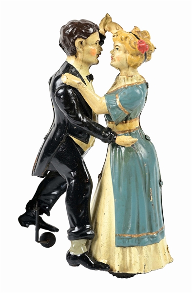 GERMAN GUNTHERMAN HAND-PAINTED WIND-UP TANGO DANCING COUPLE