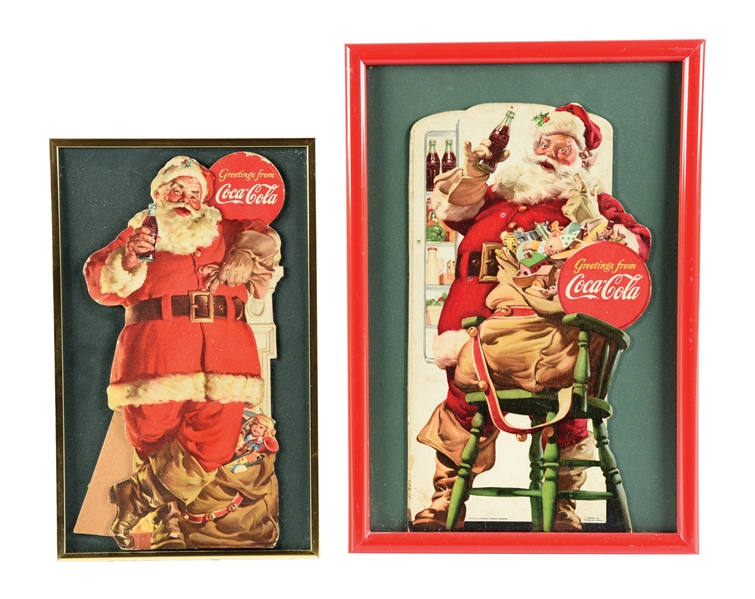 COLLECTION OF 2 CARDBOARD LITHOGRAPHED EASEL BACKS W/ CHRISTMAS GRAPHICS