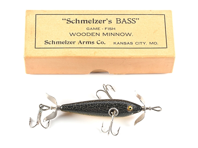 HEDDON “SCHMELTZER’S BASS” DOWAGIAC UNDERWATER MINNOW IN BOX