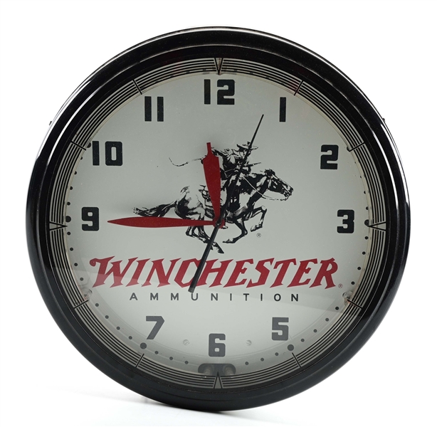 WINCHESTER PROMOTIONAL NEON WALL CLOCK.