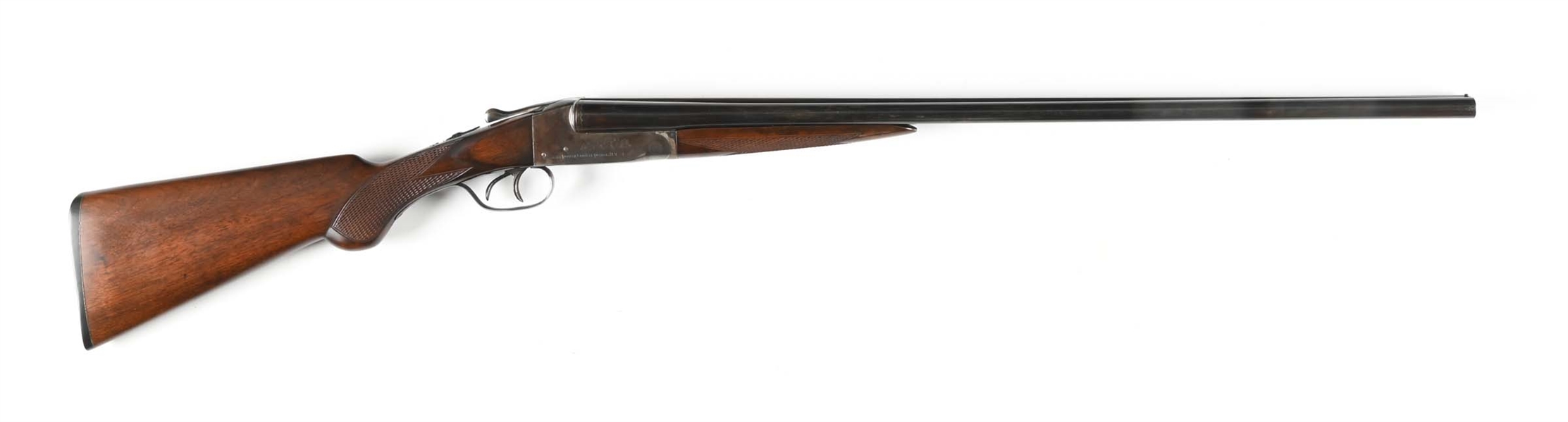 (C) ITHACA FLUES FIELD GRADE SIDE BY SIDE 20 GAUGE SHOTGUN (1914).