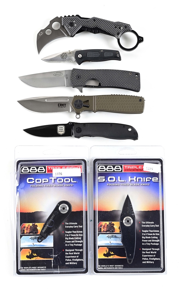 LOT OF 7: TACTICAL KNIVES. 