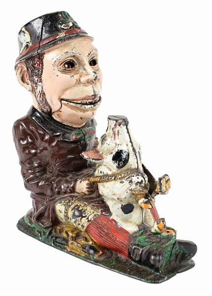 J. & E. STEVENS PADDY & THE PIG CAST IRON MECHANICAL BANK