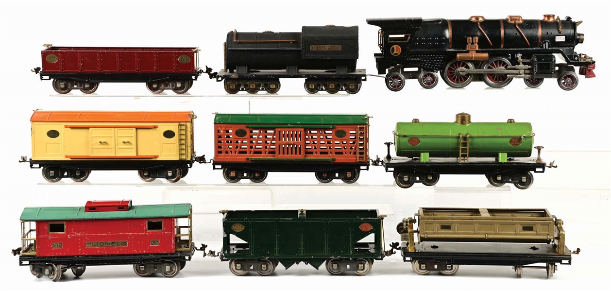 LOT OF 9: LOINEL LINES NO. 400E FREIGHT SET