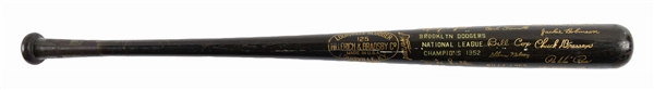 FACSIMILIE SIGNATURE BASEBALL BAT SHOWING BROOKLYN DODGERS NATIONAL LEAGUE CHAMPIONS 1952 H&B LOUISVUILLE SLUGGER BAT