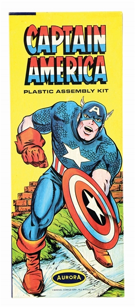 AURORA CAPTAIN AMERICA ALL PLASTIC ASSEMBLY KIT IN ACRYLIC CASE