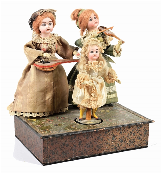 EARLY FRENCH BISQUE-HEADED DOLL MUSICAL AUTOMATON