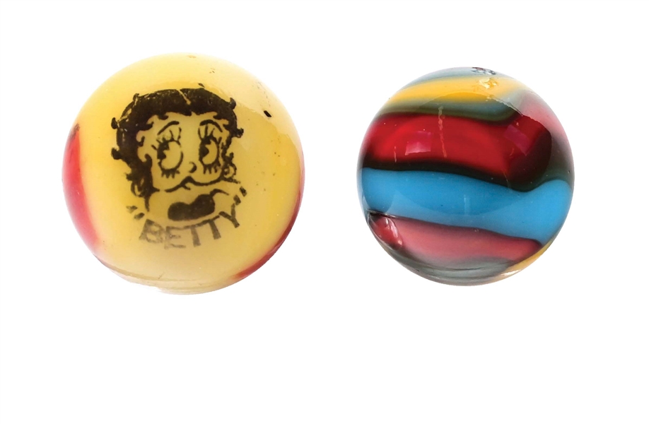 LOT OF 2: PELTIER SUPERMAN & BETTY COMIC MARBLES