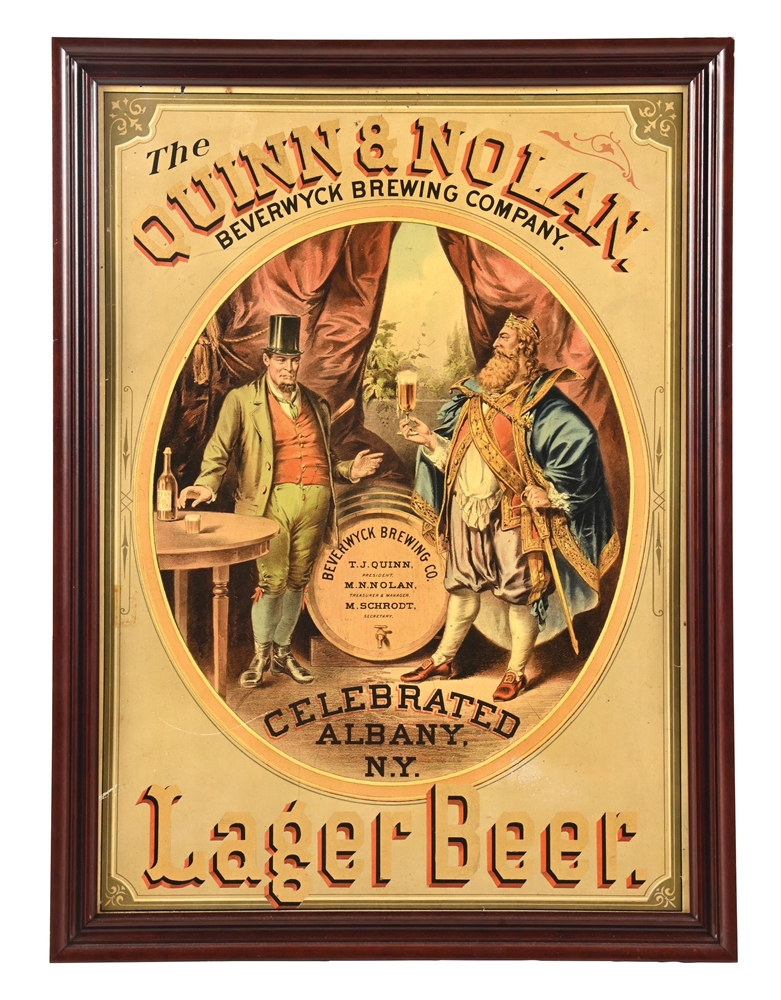 QUINN & NOLAN BEVERWYCK BREWING COMPANY TIN SIGN