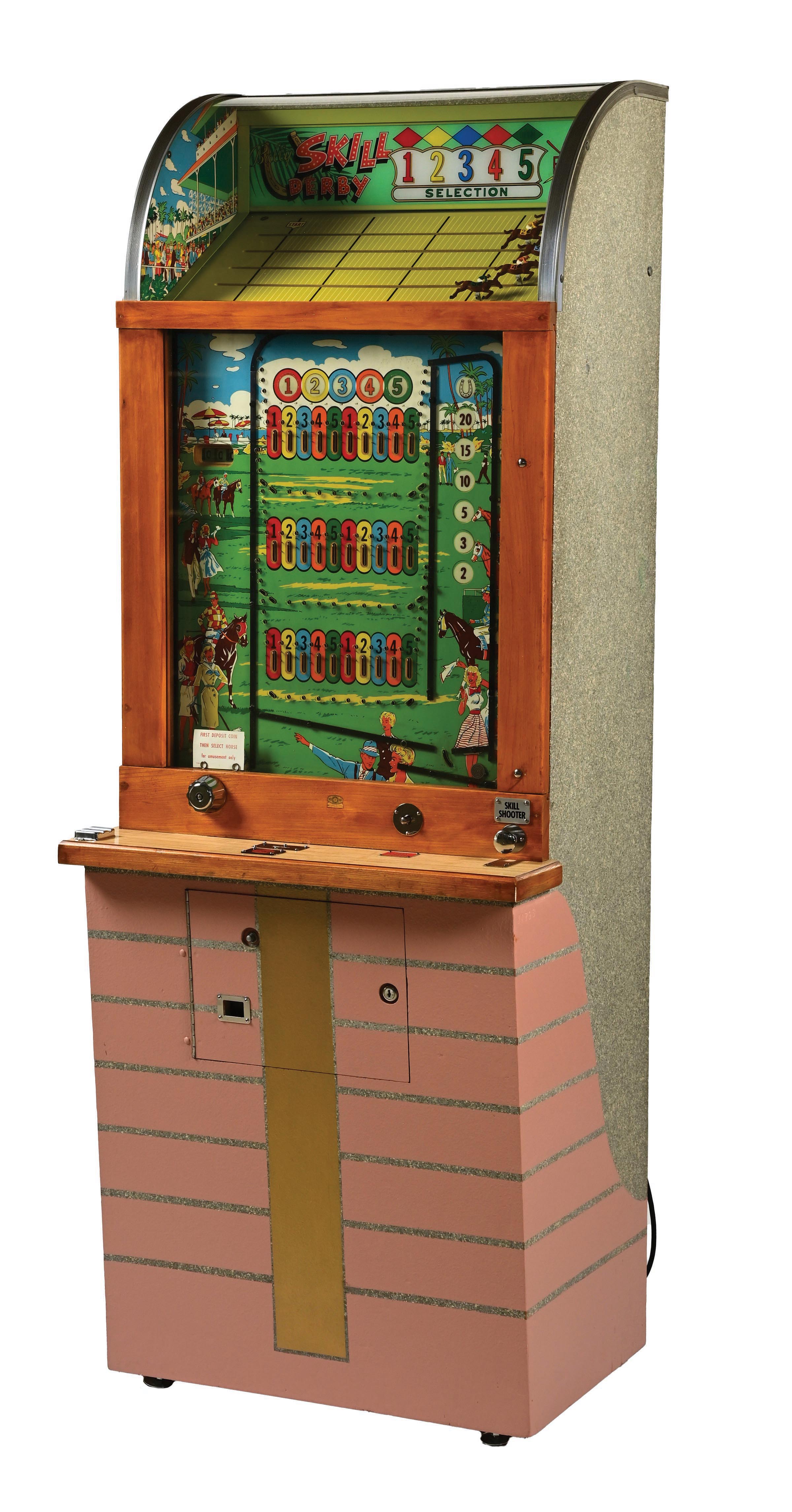 Lot Detail - 10¢ BALLY SKILL DERBY VERTICAL ARCADE HORSERACE MACHINE