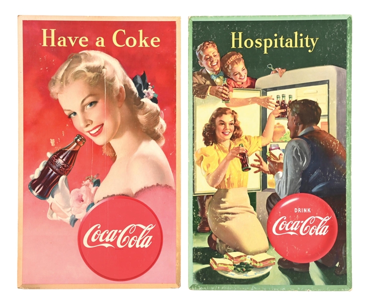 COLLECTION OF 2 COCA-COLA CARDBOARD POSTERS 