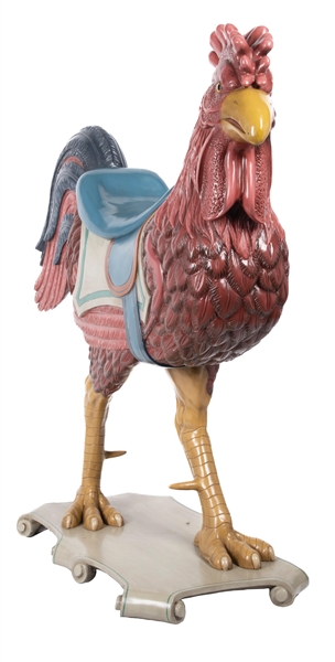 EYE CATCHING WOODEN ROOSTER STATUE