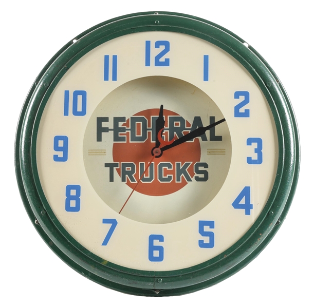 FEDERAL TRUCKS NEON LIGHT-UP CLOCK