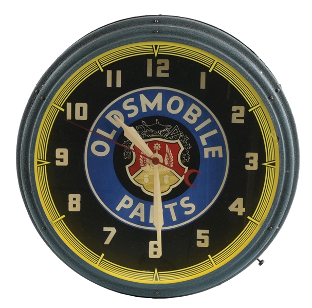 OLDSMOBILE NEON LIGHT-UP CLOCK