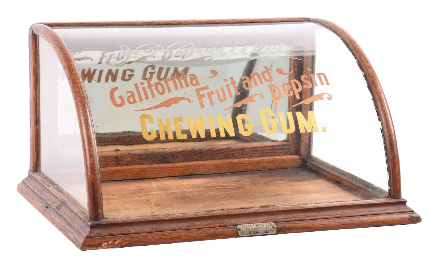 CURVED GLASS PRIMLEYS CHEWING GUM DISPLAY CASE 