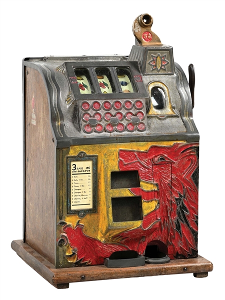 5¢ MILLS NOVELTY LION HEAD SLOT MACHINE