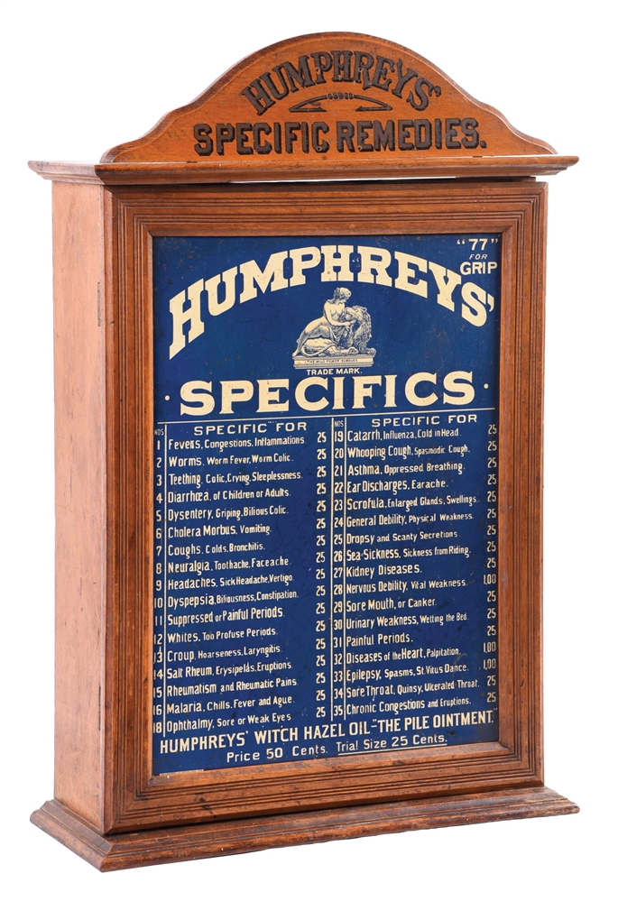 HUMPHREYS SPECIFIC REMEDIES COUNTER DISPLAY CABINET