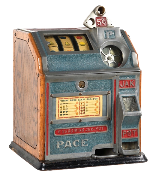 5¢ PACE MFG CO. BANTAM JAK POT SLOT MACHINE