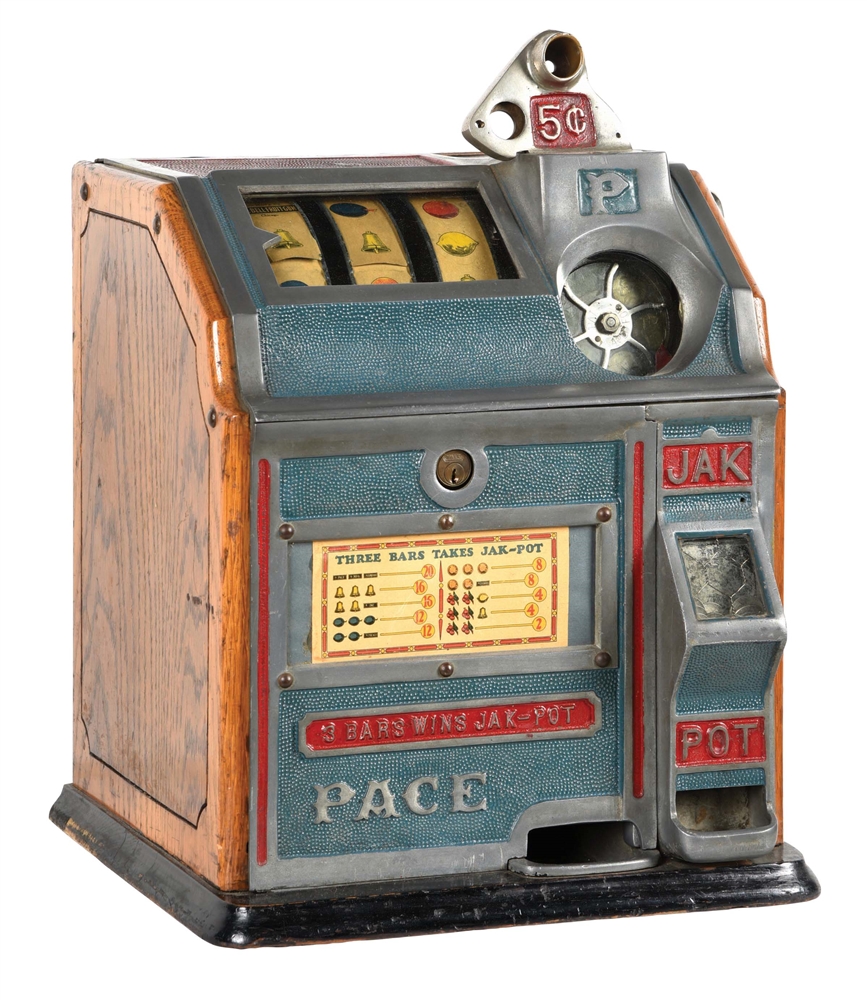 5¢ PACE MFG CO. BANTAM JAK POT SLOT MACHINE