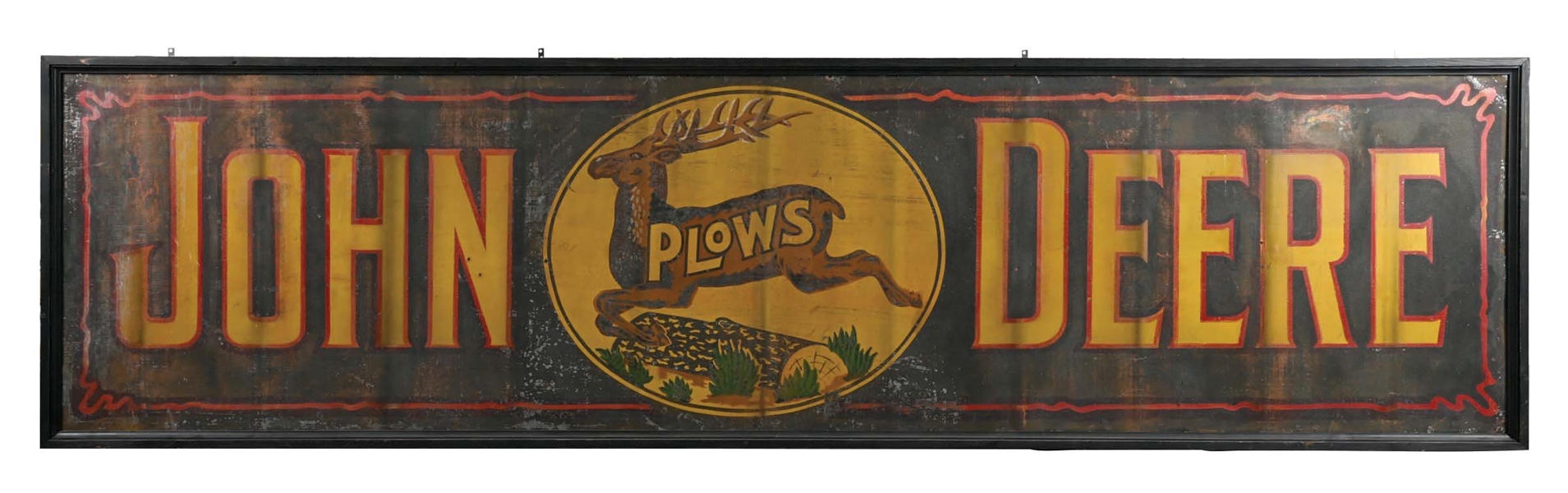 FANTASTIC JOHN DEERE PLOWS SMALTZ SIGN W/ DEER GRAPHIC