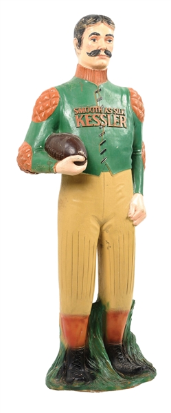 SMOOTH AS SILK KESSLER WHISKEY FIGURAL FOOTBALLER DISPLAY