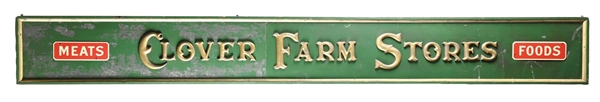 IMPRESSIVE CLOVER FARM STORES "FOOD & MEATS" TRADE SIGN