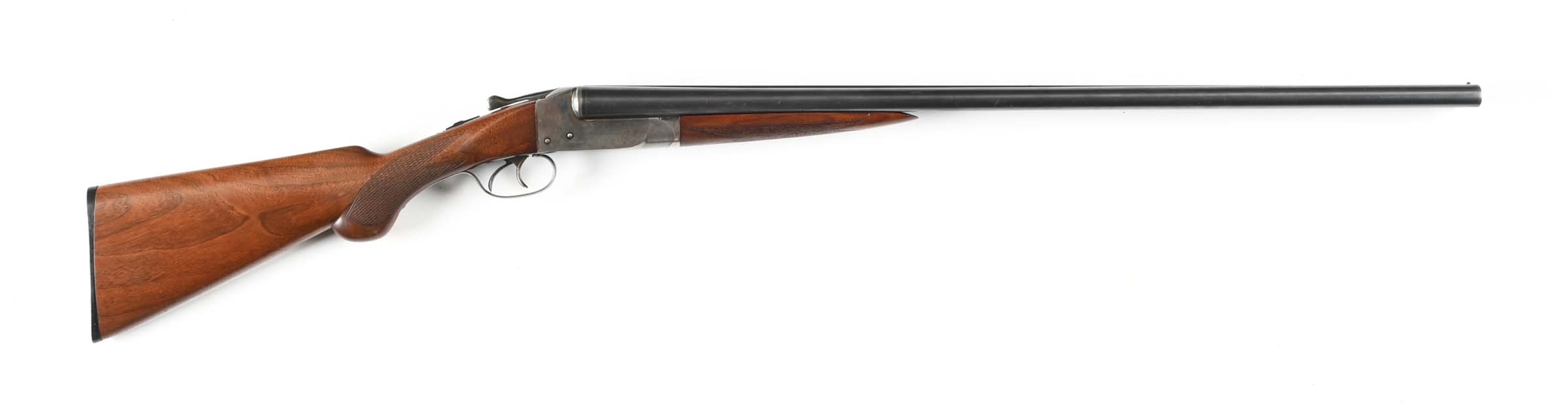 (C) ITHACA FLUES FIELD GRADE SIDE BY SIDE 16 GAUGE SHOTGUN.