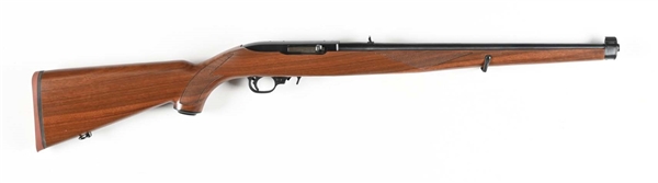 (M) RUGER 10/22 SEMI AUTOMATIC RIFLE WITH BOX AND INTERNATIONAL MANNLICHER STOCK.