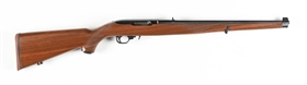 (M) RUGER 10/22 SEMI AUTOMATIC RIFLE WITH BOX AND INTERNATIONAL MANNLICHER STOCK.