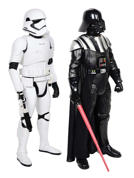 LOT OF 2: LARGE 48" TALKING STORM TROOPER & DARTH VADER FIGURE