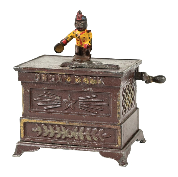 ORGAN AND DANCING MONKEY MECHANICAL BANK