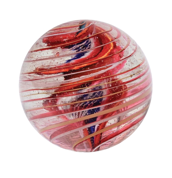 LARGE 3-STAGE TRIPLE TWIST RAZOR RIBBON SWIRL MARBLE