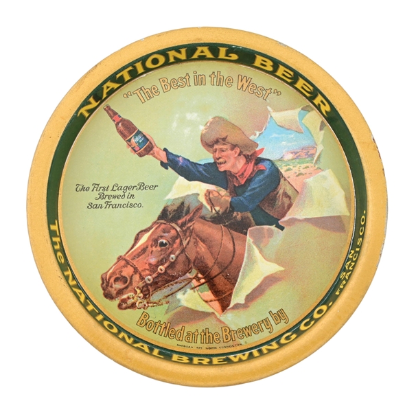 NATIONAL BEER PONY EXPRESS COWBOY TIP TRAY