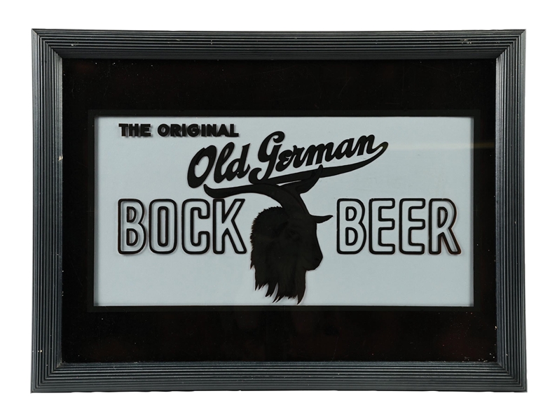 OLD GERMAN BOCK BEER REVERSE GLASS ARTIST PROOF SIGN