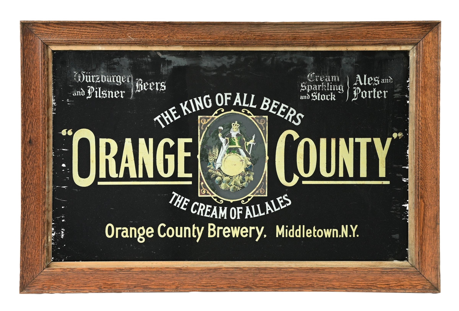 ORANGE COUNTY BREWERY REVERSE GLASS SIGN