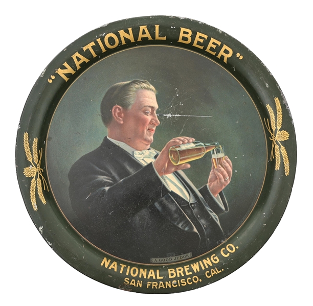 NATIONAL BREWING CO - NATIONAL BEER "A GOOD JUDGE" TRAY