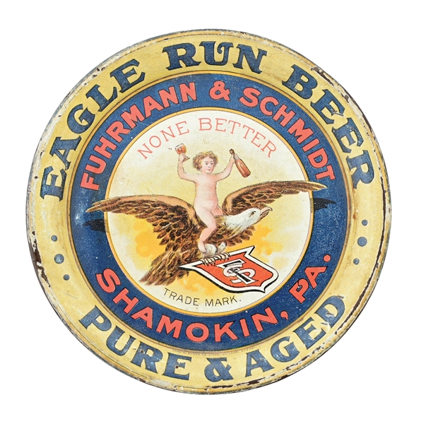 F&S BEER EAGLE RUN BEER CHERUB TIP TRAY