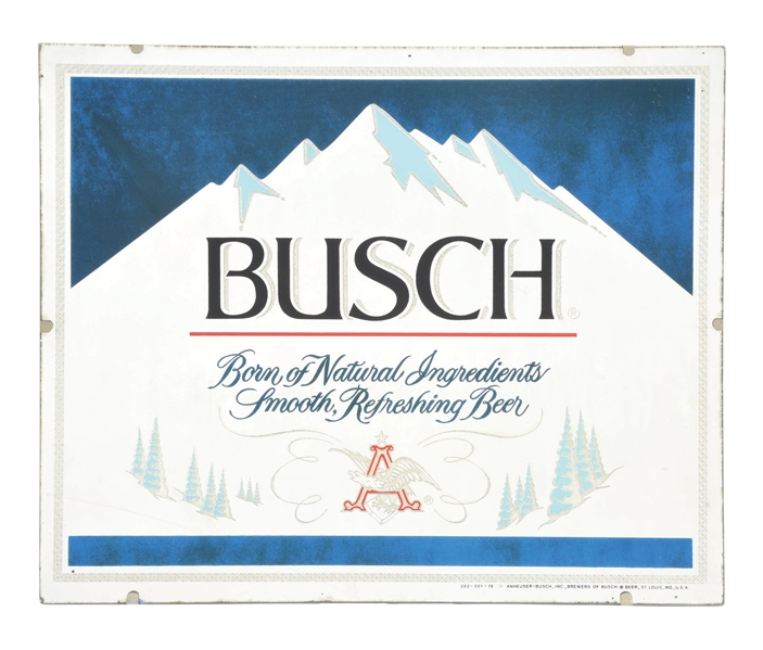 GLASS BUSCH BEER MIRROR W/ ANHEUSEUR-BUSCH LOGO