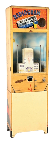 EXHIBIT SUPPLY CO. "RADIOGRAM" CARD FORTUNE TELLER ARCADE MACHINE