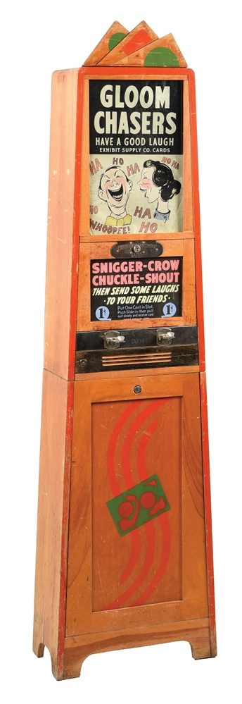 1¢ EXHIBIT SUPPLY SO. "GLOOM CHASERS" JOKE CARD MACHINE