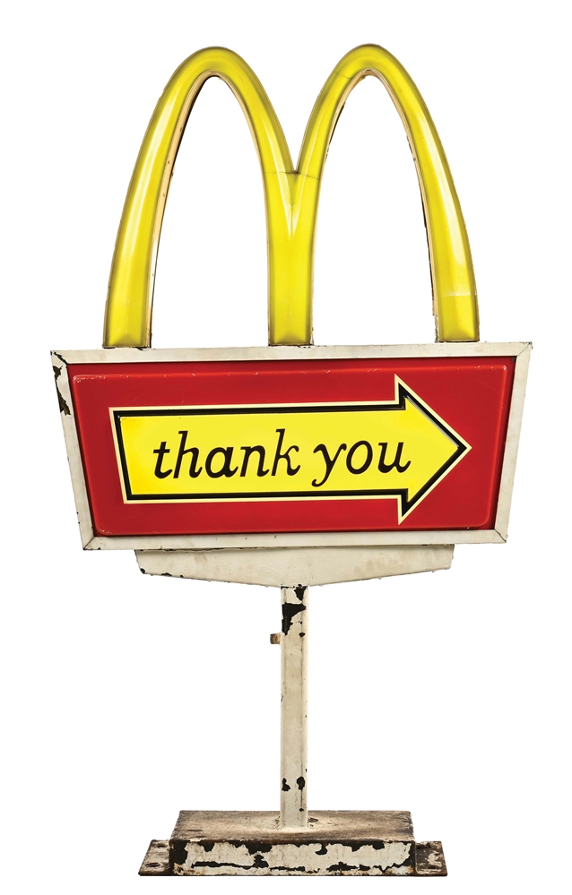 LIGHT-UP MCDONALDS THANK YOU SIGN W/ ARROW