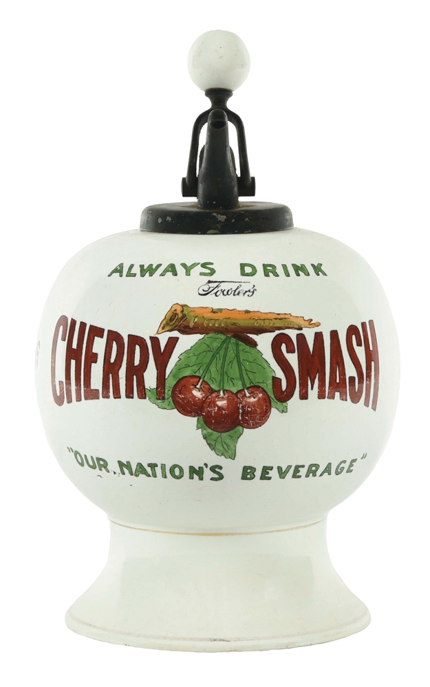 FOWLERS CHERRY SMASH CERAMIC SYRUP DISPENSER