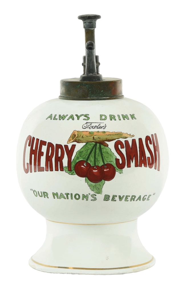 FOWLERS CHERRY SMASH CERAMIC SYRUP DISPENSER